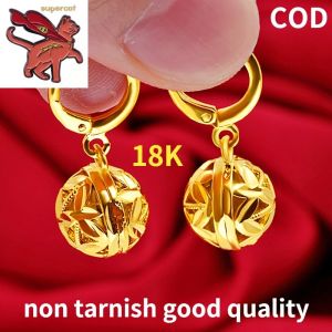 Đôi bông tai nữ mạ vàng 18k Hoa tai hoa cẩm tú cầu thiết kế sang trọng hoa tai bóng hoa rỗng thời trang Hàn Quốc khí chất trang sức Quà sinh nhật