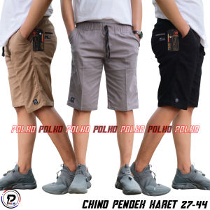 Celana Chino Pendek Pria Pinggang Karet Bahan Streetch Mulur by POLHO