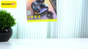 Awei T20 ENC Wireless Bluetooth Earphones with 4 Mic TWS In-ear Earbuds Stereo Sound -45dB Noise Canceling Gaming Original High Quality IPX5 Waterproof Sports Touch Control Headphones with Mic Music