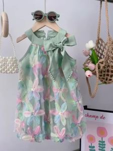 Bear Leader | Bear Leader Girl Dress 2025 Summer New Girl Dress Princess Dress Little Girl Fashion Colorful Flower Yarn Dresses Kid Clothes