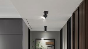 ไฟดาวน์ไลท์ GU10 พับได้ ไฟสปอต ไลท์สามสีติดเพดานแบบติ พื้นผิว หลอดไฟแบบเปลี่ยนได้ ห้องนั่งเล่น ตกแต่งบ้าน ไฟติดผนัง