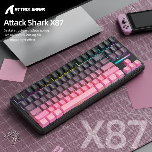 ATTACK SHARK | Attack Shark X87 Macro Drive Gaming KeyboardBluetooth Side Engraved Translucent Character Mechanical KeyboardRGBHot-Swap