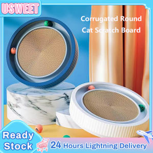 Cat Scratching Board Pet Cat Toy Corrugated Round Cat Scratch Board Resistant Claw Scratching Board Pad Cat Bed Pet Supplies Circular Scratch Pads (Blue)