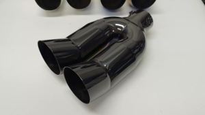Car Exhaust Pipe Universal Double Outlet High Quality Car Muffler Tip Stainless Steel Chrome Rear Muffler Tip Tail Throat