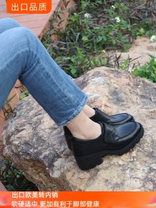 2025 New Handmade Deep Mouth Loafers Womens Shoes Soft Bottom Arch Support Leather Fashion Single Shoes Belt Decoration High Heels