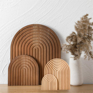Wooden Wave Arch Shaped Cutting Board Boho Style Decorative Wooden Cutting Board Home Decor for Kitchen Dining Room Living Room