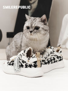 Smilerepublic Celebrity Cheesecake Cat Glittering Flash Thick Bottom Canvas Shoes Womens Shoes Increase Height Low Help round Head