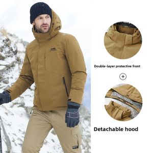 Jeep | Jeep Mens Down Jacket Duck Down Climbing Camping Breathable Warmth Retention Ultra-Light Waterproof Windproof Outdoor Gear