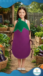 Nutrition Month Eggplant / Talong Haba V2 Vegetables and Fruits Cosplay Costume For Kids