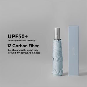 AirSwift ร่มสำหรับผู้หญิงแบบคาร์บอนไฟเบอร์ร่มสำหรับเดินทางร่มกันแดดกันลมร่มแบบพับน้ำหนักเบาและอัตโนมัติของผู้หญิง