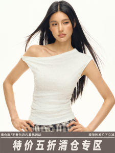 Pure Color Street Style Regular Fit Lace Sleeveless Shoulder Baring Top White Double Layered Short Sleeve T-shirt for Women Summer New Design 101Girl