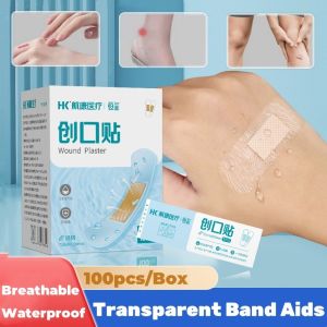 100/120pcs Waterproof Band Aid Transparent Invisible Hemostatic Breathable Band Aid Patch Bandage