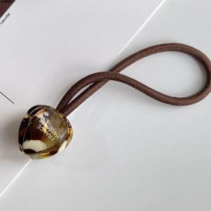 French Tulip Flower Bud High Ponytail Hair Ties Bun Headscarf Acetate Gold Label High Elasticity Hair Bands Fashion Accessories