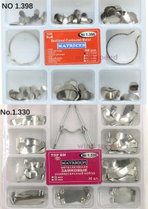 Dental Matrix Sectional Contoured Metal Matrices Dental Matrix with Spring Clip Delta Ring Clamp Wedges Kit No.1.398 No.1.330