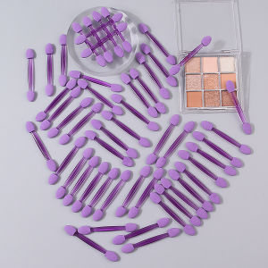 50PCS double-headed sponge eyeshadow stick soft and non-sticky powder eyeshadow blending brush even coloring eye makeup tool