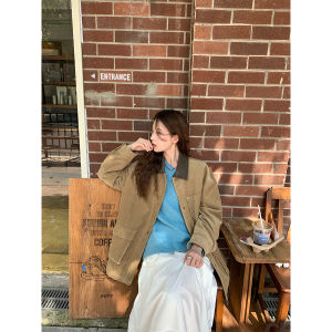 เสื้อสเวตเตอร์คอวีหลวมๆ สไตล์เกาหลี RAINY สำหรับผู้หญิง ฤดูใบไม้ผลิและฤดูใบไม้ร่วง เสื้อคลุมกันหนาวแบบสวมหัว แขนยาว ปกติ