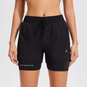 Cosleaf High-Waist Sports Shorts Womens Fitness Training Pants Breathable Running Five-Quarter Length Sweat-Wicking Quick-Dry Ultra-Elastic