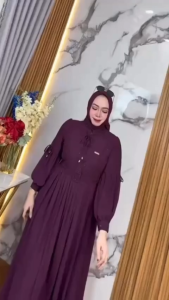 Khalisa Dress Ceruty Aplikasi Payet Swarovski Gamis Pesta Kondangan Pernikahan Model Terbaru 2026