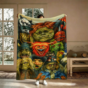 Potdemiel | Colorful Monster Group Ultra-Soft Fluffy Flannel Blanket Super Cozy Lightweight Bed Blanket for Halloween Sofa Bed Christmas