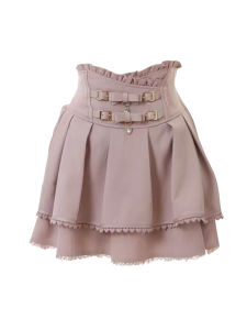 High Waist Leather Skirt Double Butterfly Knot Fastening Slimming Back Waist Pencil Skirt Commute Style A-Line Short Skirt