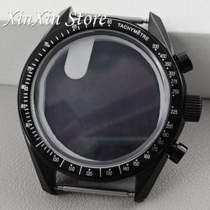 Black Bezel 39.7mm Watch Case Moonswatch Metal Case Chronograph For VK63 VK64 Movement For OMG Watch Parts 20mm Strap Watch Box