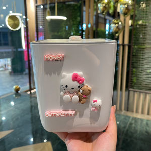 New Small Size Learning Desk Cute Cartoon Student Girl Desktop Study Table Fashion Simple Design Coffee Table Lidless Trash Can