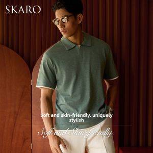 100% Cotton Polo Tshirt V-Neck Loose Casual