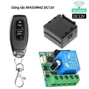 Bộ Phát RF 433Mhz 2CH Với Bộ Thu Rơle 10A DC 12V Công Tắc Điều Khiển Từ Xa Để Điều Khiển Nút Bật/tắt