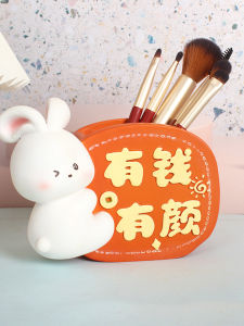 Creative Rabbit Pen Holder Childrens Day Gift Decoration Student Desktop Luxury Feeling White Rabbit Good Luck Charm