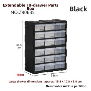 Drawrer Type Screw Storage Box Parts Case Partitioned Modular Expandable Plastic Toolbox Transparent Durable Workbench Organizer