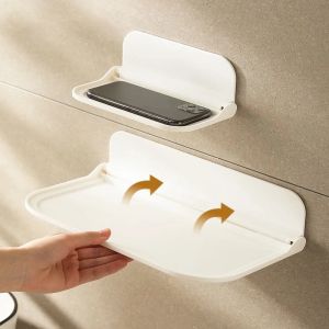 2/1Pcs Wall Shelf Punch-Free Wall-Mounted Foldable Storage Rack Household Kitchen Bathroom Toilet Towel Racks Clothes Organizer Fold Up Wall Mounted Table - Lazada