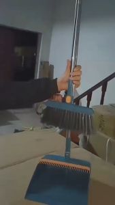 SG Seller READY STOCK Rotatable Broom and Wind Proof Dust Pan with Broom Comb Broom Set Non-Stick Broom Magic Wiper Set Dustpan Foldable Standing Storage