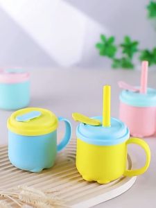 Mug Gelas Anak Sedotan Silicone / Mug Lucu / Straw Mug / Children’s Straw Cup