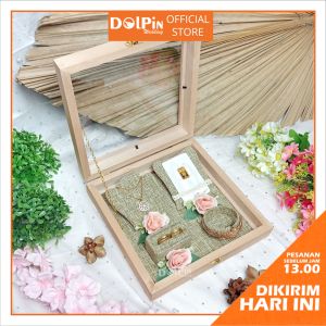 Kotak Kayu Tempat Cincin Gelang Kalung Logam Mulia untuk Seserahan Lamaran Pernikahan - KCGK.LM