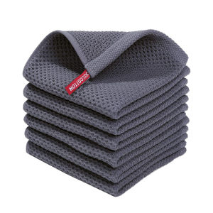 6PCS No Trace Honeycomb Absorbent Dish Tableware Kitchen Rag Towel Glass Cleaning Cleaning Tool Towel