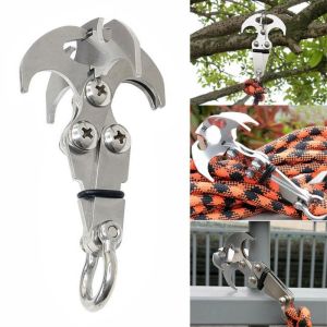 Stainless Steel Outdoor Climbing Hook Multifunctional Grappling Hook Survival Folding Escapement Hook Camping Edc Equipment Tool
