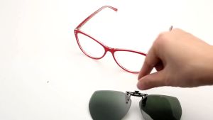 Men Polarized Clip On Sunglasses Women Flip Up Sunglasses Square Cut Edge Lenses Driving Night Vision Fishing