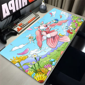 Bandai | Cute Mouse Pad P-pokemon Desk Mouse Mat Laptop Mousepad Large Computer Gaming Accessories Lock Edge Rubber Keyboard Pad