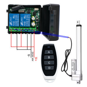 Wireless RF Electric Actuator Motor ControllerDC AC 12V 24V 2 Channel SwitchRF433 Remote2CH Module Relay