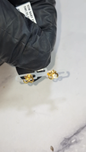 0.73GM-916 GOLD KIDS THODU-916 KIDS SANSKRIT OM THODU-916 SUBANG-916 INDIAN EARRING-916 EARRING-916 BABY THODU-916 SUBANG EMAS-916 GOLD-916 INDIAN THODU--916 SANSKRIT OM THODU-916 BABY THODU-MAANOH PATHER