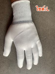 ถุงมือผ้าไนล่อน ถุงมือPU"ไม่เคลือบยาง"(100บ./12คู่)