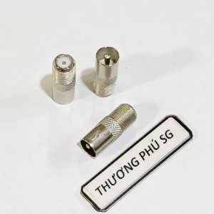 Đầu cắm truyền hình cắm Tivi / Chuẩn Anten - RF In chất liệu INOX chống rỉ (Bịt 2 đầu)