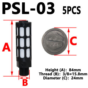 Air Plastic Exhaust Muffler Pneumatic 1/8 1/4 3/8 1/2 3/4 Male Thread Absorb Noise Filter Slip Lock For Misting Pump