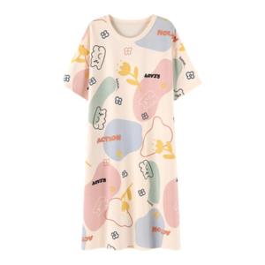 MiiOW | ชุดนอนผู้หญิงแขนสั้นผ้าฝ้ายแท้ MIIOW Cat Person ฤดูร้อน 2025 ชุดนอนผู้หญิงแบบเดรสมีแผ่นเสริมหน้าอก ชุดนอนผู้หญิงฤดูร้อน