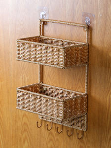 Kens Wall-Mounted Storage Rack No-Drilling Bathroom Kitchen Accessories Organizer Shelf for Toiletries And Personal Care Items