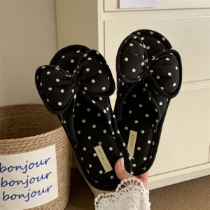 XIXITIAO | Polka Dot Bow Cotton Slippers