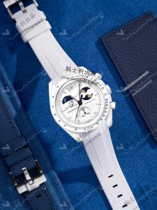 WANSHILI | Snoopy Patterned Watch Strap Moon Phase Design 1965 Style Snow White and Blue