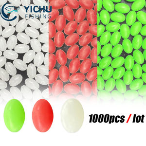 1000pcs Luminous Fishing Beads Plastic Oval Space Beans Round Float Balls Fishing Accessories