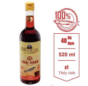 Nước mắm Phú Quốc Khải Hoàn 520ml 40 độ đạm x1 chai thuỷ tinh
