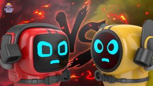 หุ่นยนต์บังคับวิทยุขนาดเล็กของเล่นลานนาฬิกาของเล่นของขวัญสำหรับเด็กสีแดง สีฟ้า มีรีโมทคอนโทรล